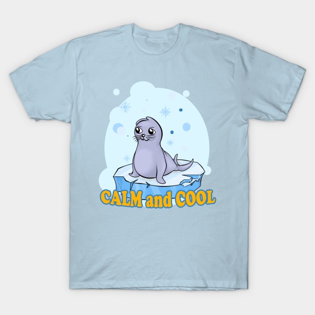 Seal Calm and Cool T-Shirt by playlite